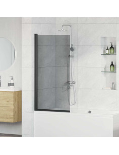 Schermo per Bagno e Doccia Nero 68 x 130 cm Vetro Temperato 2