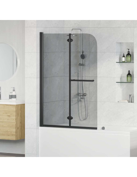 Involucro Doccia Nero 120 x 140 cm Vetro ESG e Alluminio