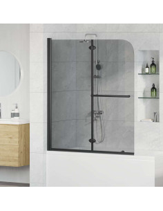 Involucro Doccia Nero 95 x 140 cm Vetro ESG e Alluminio 2