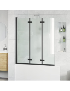 Involucro Doccia Nero 130 x 138 cm Vetro ESG e Alluminio 2