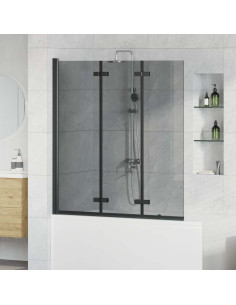 Involucro Doccia Nero 130 x 138 cm Vetro ESG e Alluminio