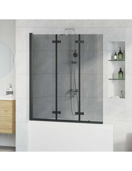 Involucro Doccia Nero 130 x 138 cm Vetro ESG e Alluminio