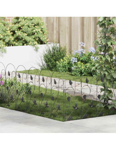 Recinzione per Giardino Traliccio Nero 307 x 54,5 x 0,3 cm