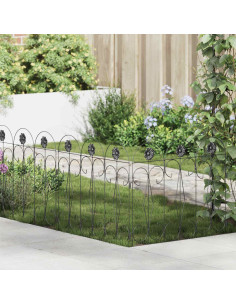 Recinzione per Giardino Traliccio Nero 305,5 x 55,5 x 0,3 cm 2