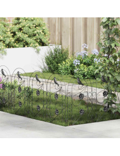 Recinzione per Giardino Traliccio Nero 308,5 x 54,5 x 0,3 cm