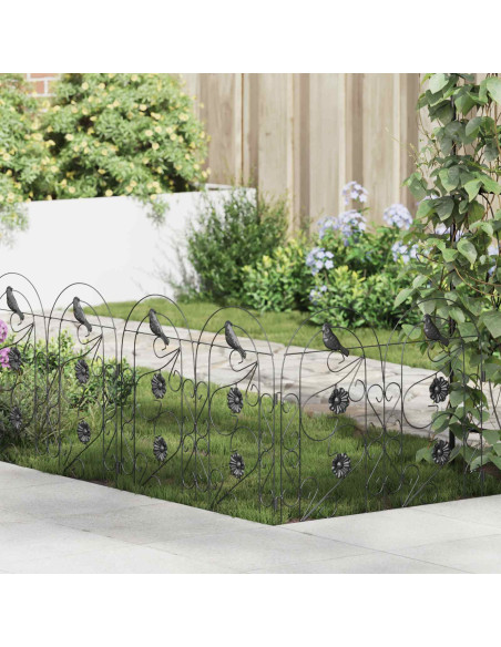 Recinzione per Giardino Traliccio Nero 308,5 x 54,5 x 0,3 cm