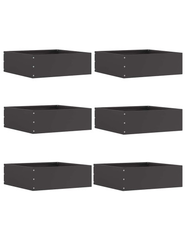 Bordura per Prato 6 pcs Nero 40 x 40 x 13 cm Acciaio