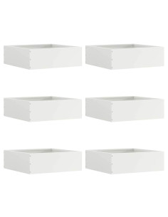 Bordura per Prato 6 pcs Bianco 40 x 40 x 13 cm Acciaio
