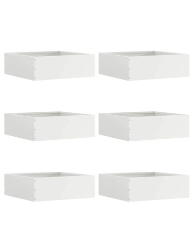 Bordura per Prato 6 pcs Bianco 40 x 40 x 13 cm Acciaio
