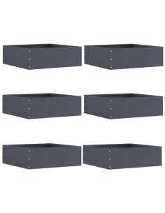 Bordura per Prato 6 pcs Antracite 40 x 40 x 13 cm Acciaio 2