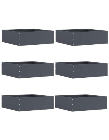 Bordura per Prato 6 pcs Antracite 40 x 40 x 13 cm Acciaio