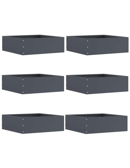 Bordura per Prato 6 pcs Antracite 40 x 40 x 13 cm Acciaio