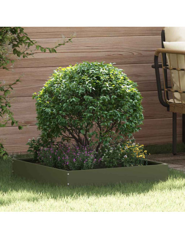 Bordura per Prato 6 pcs Verde oliva 60 x 60 x 13 cm Acciaio