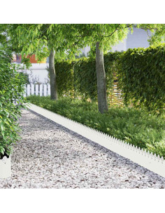 Bordure per prato 30 pcs Bianco 103 x 0,05 x 22 cm Acciaio
