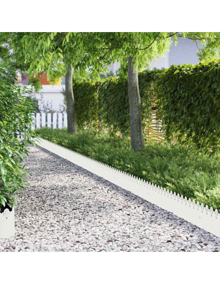 Bordure per prato 30 pcs Bianco 103 x 0,05 x 22 cm Acciaio