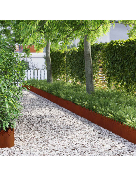 Bordure per prato 20 pcs Ruggine 103 x 0,05 x 22 cm