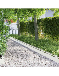 Bordure per prato 10 pcs Bianco 103 x 0,05 x 22 cm Acciaio 2