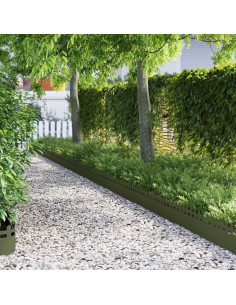 Bordure per prato 20 pcs Verde oliva 103 x 0,05 x 22 cm Acciaio 2