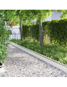 Bordure per prato 20 pcs Bianco 103 x 0,05 x 22 cm Acciaio