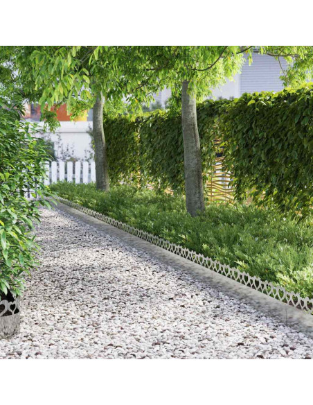 Bordure per prato 20 pcs Argento 103 x 0,05 x 22 cm