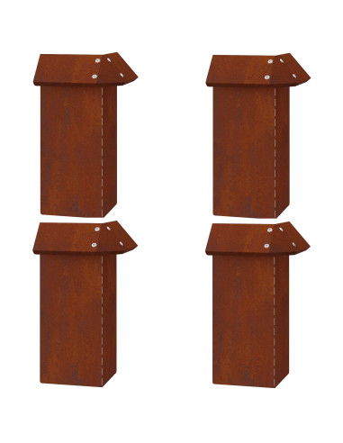 Recinto per lumache 4 pcs Ruggine 13,5 x 13,5 x 25 cm