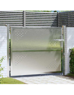 Cancello da giardino Argento 85 x 70 cm Acciaio inossidabile