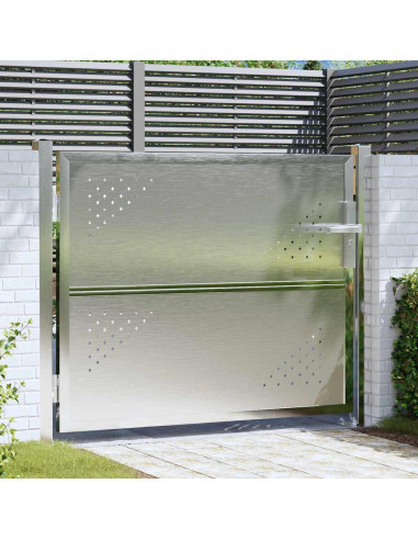 Cancello da giardino Argento 100 x 75 cm Acciaio inossidabile