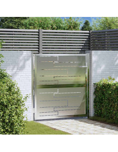 Cancello da giardino Argento 96 x 100 cm Acciaio inossidabile 2