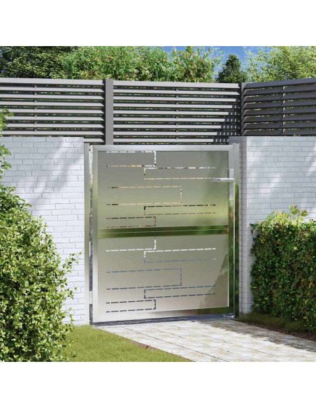 Cancello da giardino Argento 96 x 100 cm Acciaio inossidabile