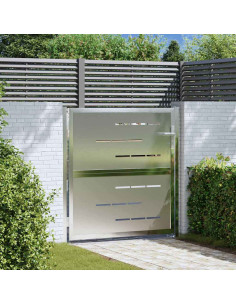 Cancello da giardino Argento 96 x 100 cm Acciaio inossidabile