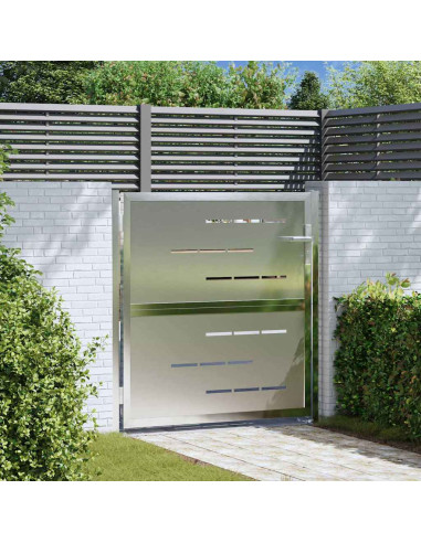 Cancello da giardino Argento 96 x 100 cm Acciaio inossidabile