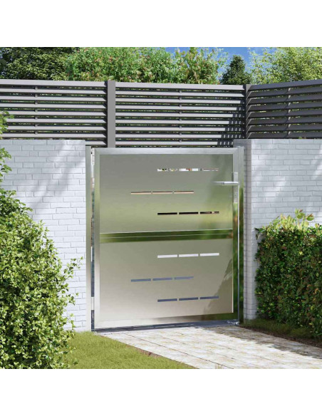Cancello da giardino Argento 96 x 100 cm Acciaio inossidabile