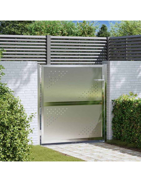 Cancello da giardino Argento 95 x 100 cm Acciaio inossidabile