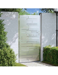 Cancello da giardino Argento 96 x 180 cm Acciaio inossidabile 2