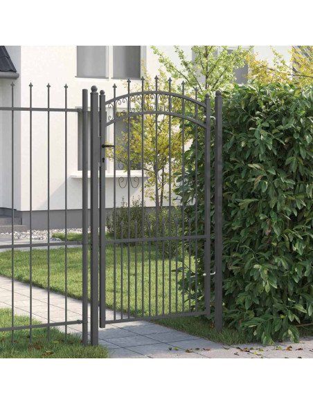 Cancello con Punta a Lancia Grigio 103 x 175 cm Acciaio