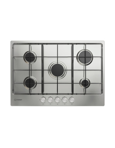 Indesit THP 752 IX/I 1 piano gas inox 75cm 5 fuochi griglie smaltate