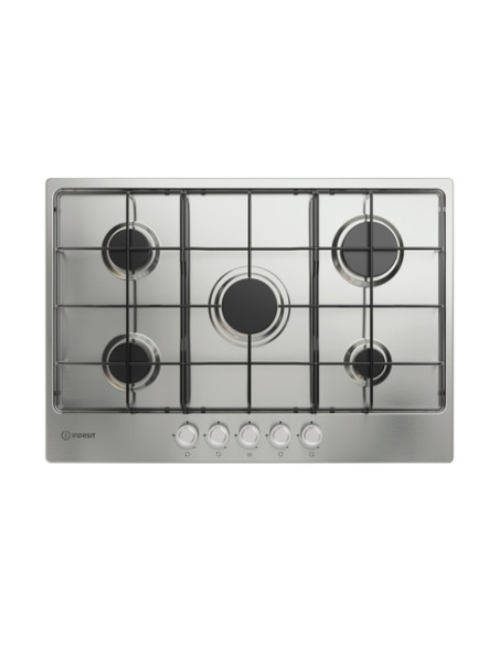Indesit THP 752 IX/I 1 piano gas inox 75cm 5 fuochi griglie smaltate