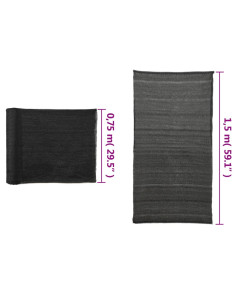 Rete per Privacy in HDPE 1,5x50 m Nera 150 g/m²