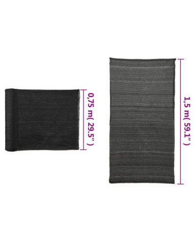 Rete per Privacy in HDPE 1,5x50 m Nera 150 g/m²