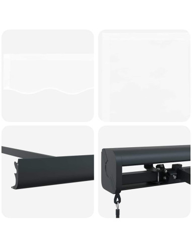 Tenda Retrattile Bianco 300 x 250 cm Tessuto e Metallo