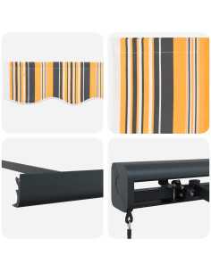 Tenda Retrattile Multicolore 350 x 250 cm Tessuto e Metallo