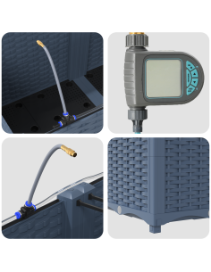 Vaso da giardino 2 pcs Grigio 120 x 120 x 142 cm Acciaio