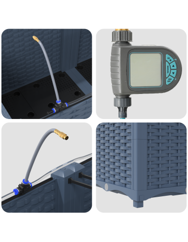 Vaso da giardino 2 pcs Grigio 120 x 120 x 142 cm Acciaio