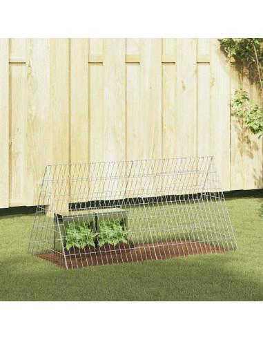 Gabbia per Conigli Argento 650 x 55 x 55 cm Acciaio zincato