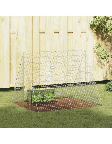 Gabbia per Conigli Argento 215 x 100 x 85 cm Acciaio zincato