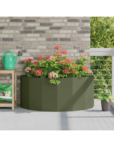 Fioriera Verde oliva 120 x 60 x 50 cm Acciaio