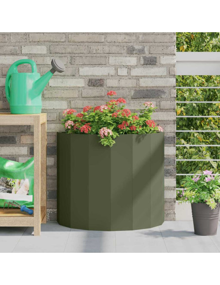 Fioriera Verde oliva 60 x 30 x 50 cm Acciaio