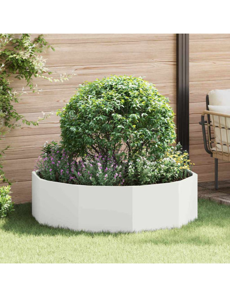 Fioriera Bianco 120 x 120 x 35 cm Acciaio