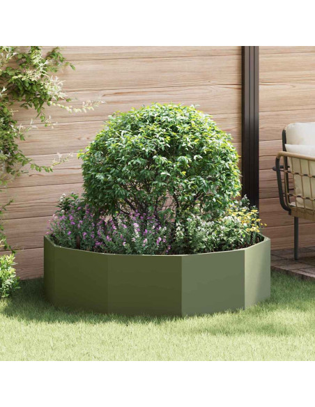 Fioriera Verde oliva 120 x 120 x 35 cm Acciaio