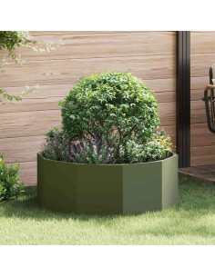 Fioriera Verde oliva 90 x 90 x 35 cm Acciaio